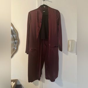 Allen Schwartz Satin Burgundy Light Coat